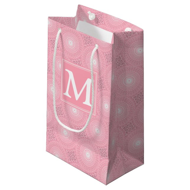 Monogram rosa circles mönster (Framsidan Vinklad)