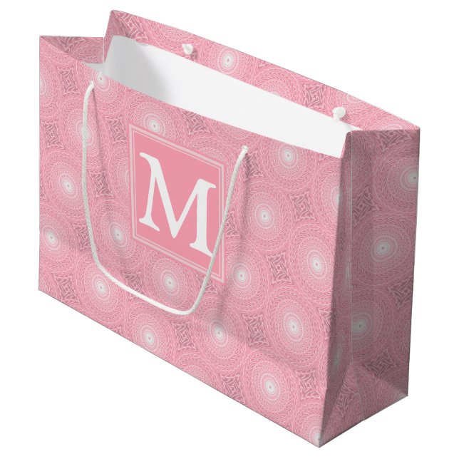 Monogram rosa circles mönster (Framsidan Vinklad)