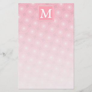 Monogram rosa circles mönster brevpapper