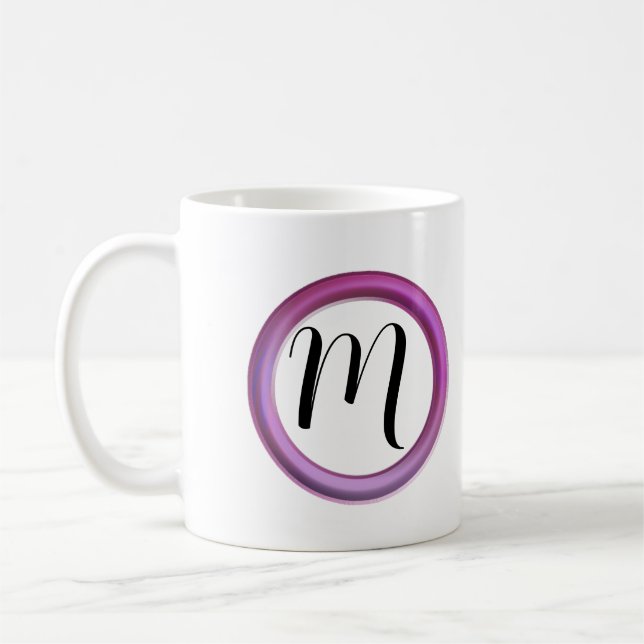 Monogram Rosa Cirkeln Kaffe Mugg (Vänster)