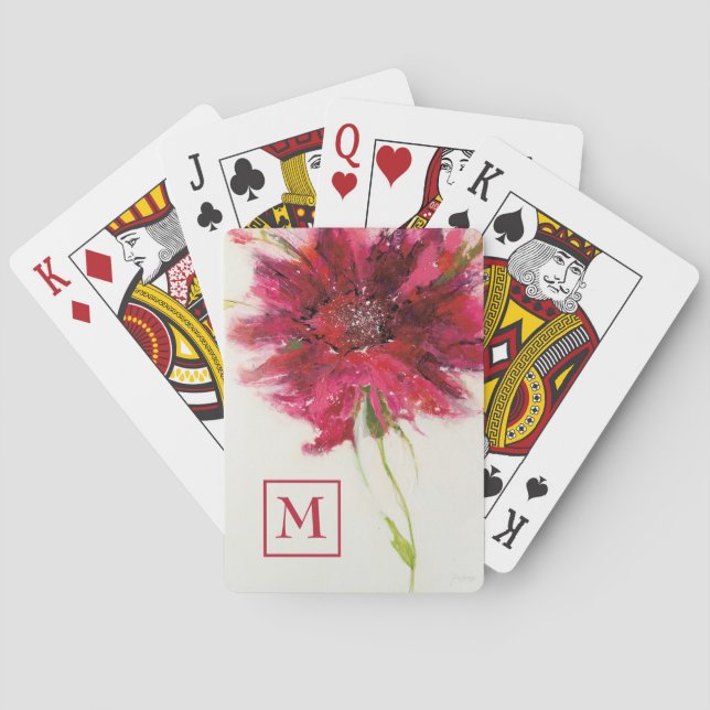 Monogram | Rosa Daisy för vit Kortlek (Baksidan)