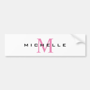 Monogram Rosa ditt namn Speciell Gift under ett na Bildekal