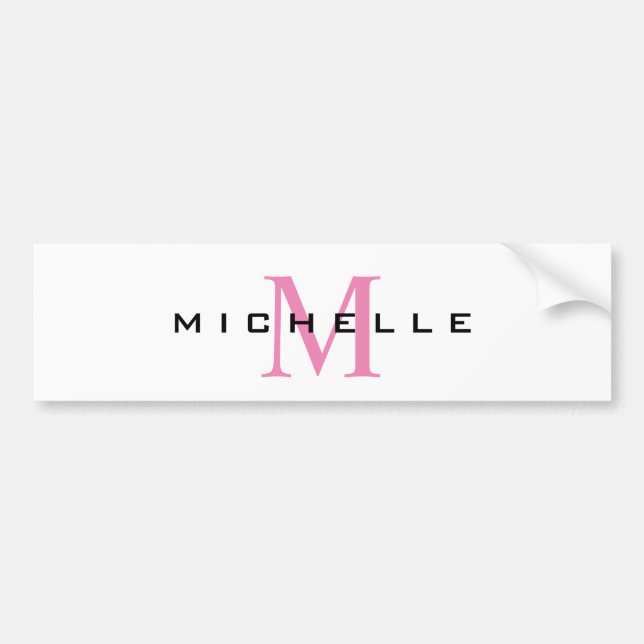Monogram Rosa ditt namn Speciell Gift under ett na Bildekal (Framsidan)
