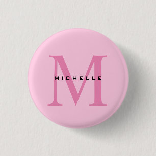 Monogram Rosa ditt namn Speciell Gift under ett na Knapp