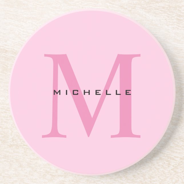 Monogram Rosa ditt namn Speciell Gift under ett na Underlägg (Framsidan)