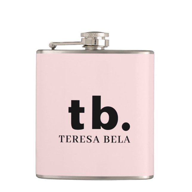 Monogram Rosa Elegant Feminint Minimalistisk Stil Fickplunta (Framsidan)
