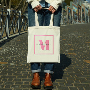 Monogram Rosa Enkel Anpassningsbar för minimal Söt Tygkasse