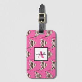 Monogram Rosa Fiskmönster Bagagebricka