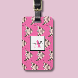 Monogram Rosa Fiskmönster Bagagebricka