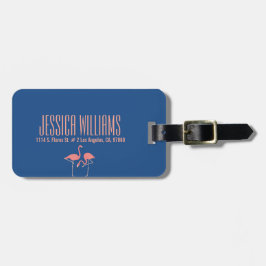 Monogram Rosa Flamingo Illustration Bagagebricka