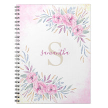 Monogram  Rosa Flowers Watercolor Elegant
