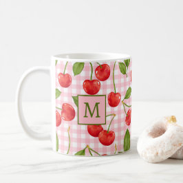 Monogram Rosa Gingham & Cherries Mugg