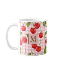 Monogram Rosa Gingham & Cherries Mugg