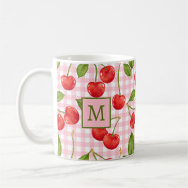 Monogram Rosa Gingham & Cherries Mugg