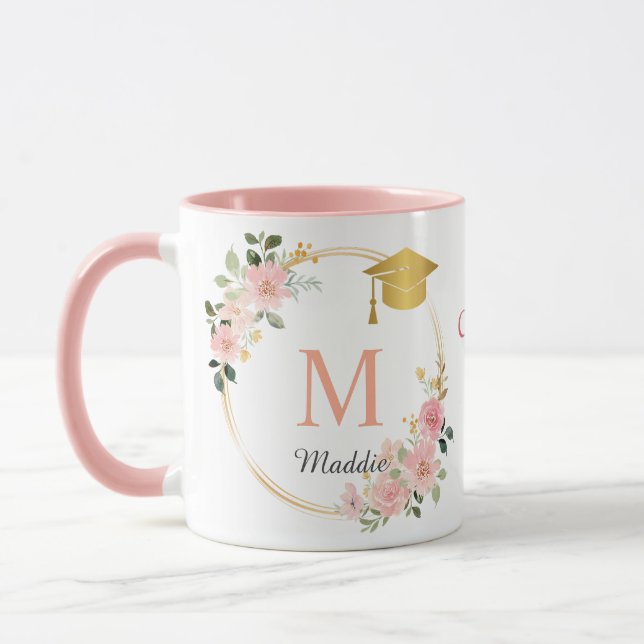 Monogram Rosa Girls Studenten Mugg (Vänster)