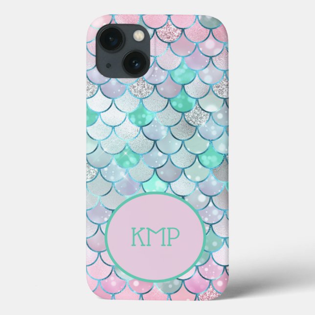 Monogram Rosa Glitter Glänsande Fjäll (Baksida)