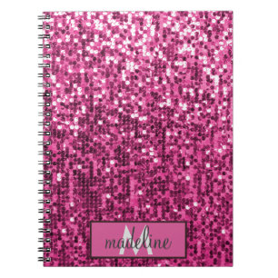 Monogram ROSA Glitter Sequin Sparkly bärbar dator Anteckningsbok