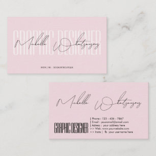 Monogram rosa GRAFI SKAPADE modern skrift Visitkort