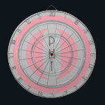 Monogram Rosa Grått Dart Board Darttavla<br><div class="desc">Här är en roligt för att uttrycka ert personliga stil. Utformningen ger en modern rosa-,  grått- och silver-utseende. Du kan välja ditt eget brev. Använda mallen som ska anpassas.</div>
