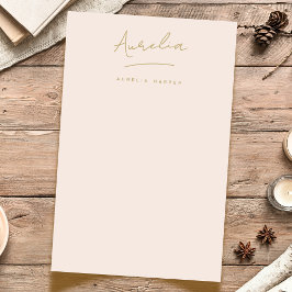 Monogram |  Rosa Guld Enkel Personlig Brevpapper