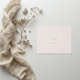 Monogram Rosa Guld Minimalistisk Elegant Bröllop  Gästböcker