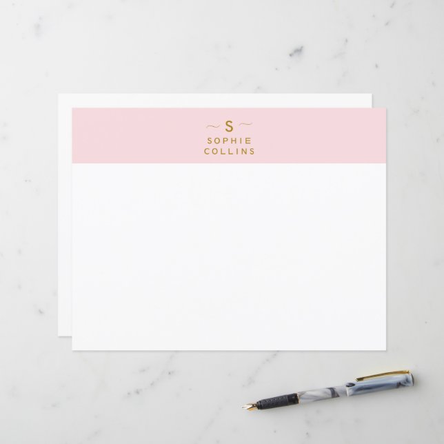 Monogram  Rosa Guld minimalistisk Papper (Fram/Back In Situ)