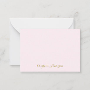 Monogram Rosa Guld Modern minimalistisk Anteckningskort