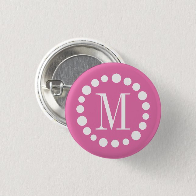 Monogram Rosa-knapp Knapp (Framsida & baksida)