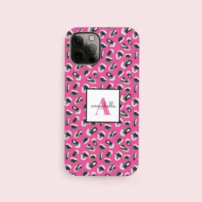 Monogram Rosa Leopard Skriv ut Mönster Personlig (Skapare uppladdad)