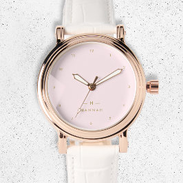 Monogram  Rosa | Minimalistisk Elegant Guld Armbandsur