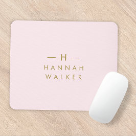Monogram  Rosa | Minimalistisk Elegant Guld Musmatta