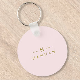 Monogram  Rosa | Minimalistisk Elegant Guld Nyckelring