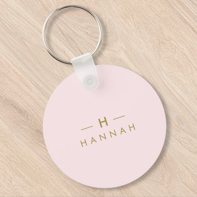 Monogram  Rosa | Minimalistisk Elegant Guld Nyckelring (Skapare uppladdad)