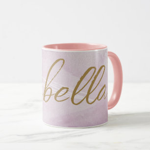 Monogram  Rosa   Minimalistisk Elegant Rosa Guld Mugg