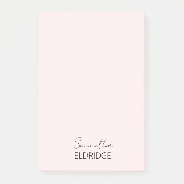 Monogram  rosa - minimalistisk modern post post-it block (Framsida)