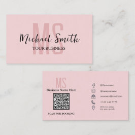 Monogram  Rosa - minimalistisk modern QR-kodLogoty Visitkort