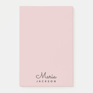 Monogram Rosa Minimalistiskt kvinninin Post-it Block