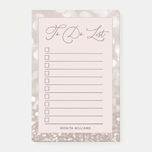 Monogram Rosa Modern att göra lista Gnistra Post-it Block