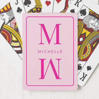 Monogram Rosa Modern Initialt Snyggt Chic Enkelt G Casinokort