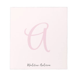 Monogram  Rosa Modern minimalistisk kvinnlig kvinn Anteckningsblock