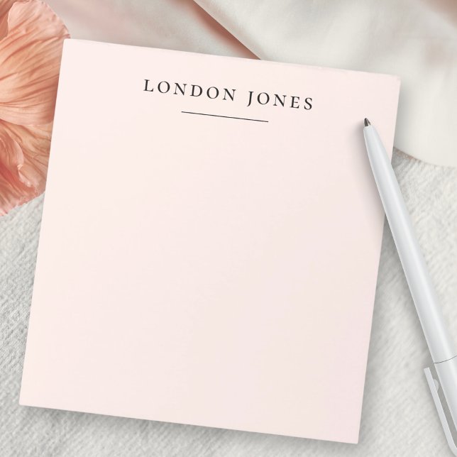 Monogram  Rosa Modern minimalistisk kvinnlig kvinn Anteckningsblock (Skapare uppladdad)