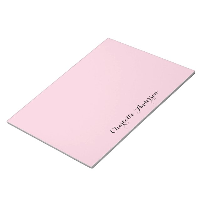 Monogram  Rosa Modern minimalistisk kvinnlig kvinn Anteckningsblock (Vinklad)