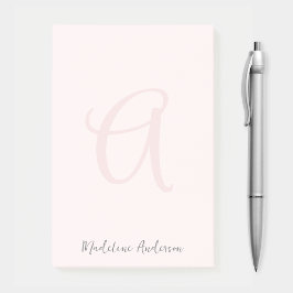 Monogram Rosa Modern minimalistisk kvinnlig kvinn Post-it Block