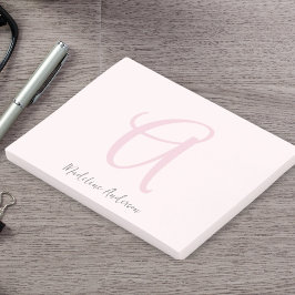 Monogram Rosa Modern minimalistisk kvinnlig kvinn Post-it Block