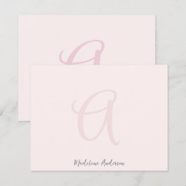 Monogram  Rosa Modern minimalistisk kvinnlig kvinn Tack Kort