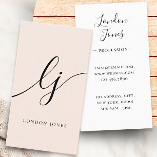Monogram Rosa Modern minimalistisk kvinnlig kvinn Visitkort