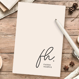 Monogram  Rosa Modern skrift Feminine - minimalt Post-it Block