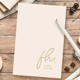 Monogram  Rosa Modern skrift Feminine - minimalt Post-it Block