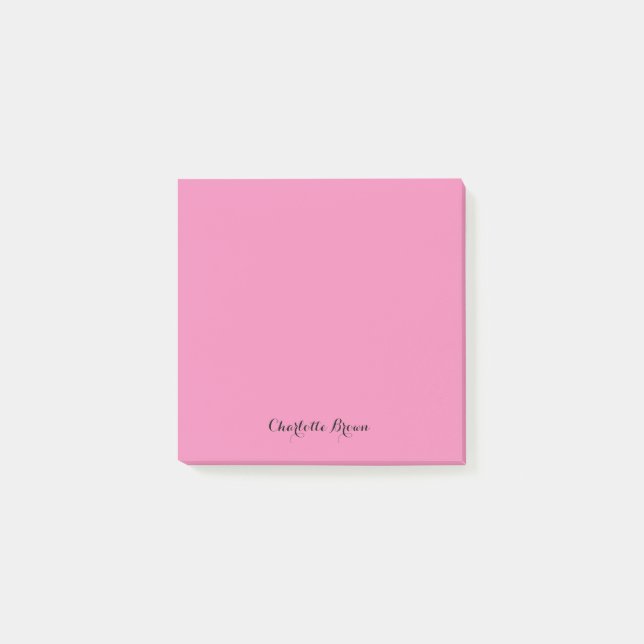 Monogram Rosa Modernt Minimalistiskt Feminint Post-it Block (Framsida)