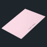 Monogram  Rosa | Modernt, minimalistiskt kvinnligt Anteckningsblock<br><div class="desc">En enkel anpassningsbar i monogram med en modern,  minimalistisk,  handskriven manustypografi i svart på elegantens  rosa. Monogrammet namn kan lätt vara personlig. En personlig gåva eller medhjälp till tillfälle!</div>